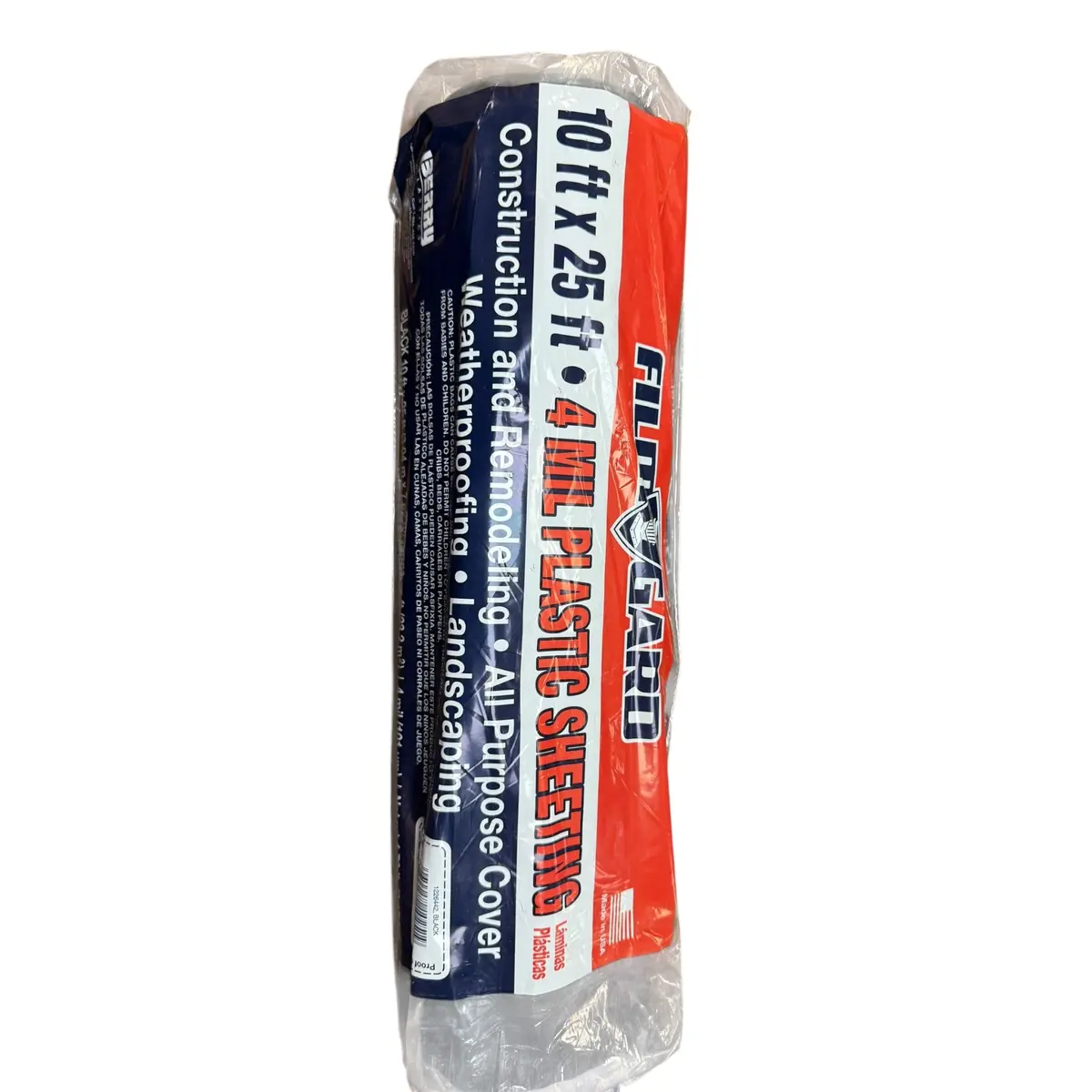 Film-Gard Plastic Sheeting 4 Mil X 10 Ft. W X 25 Ft. L Polyethylene Black 1 Pk 1