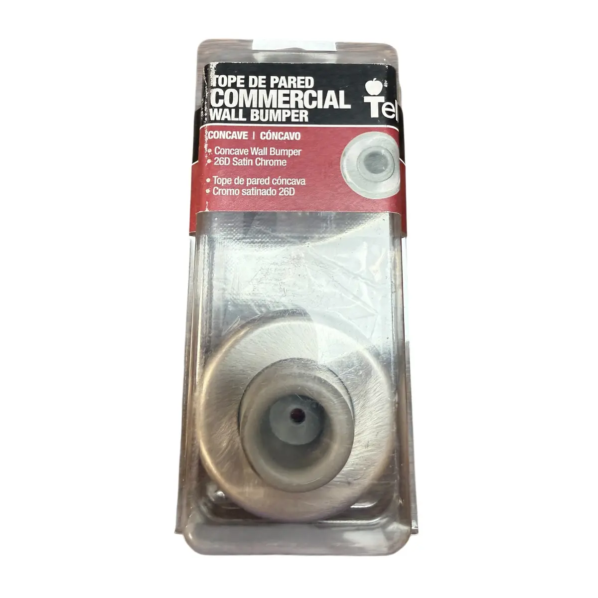 Tell Satin Chrome Concave And Convex Wall Bumper 1