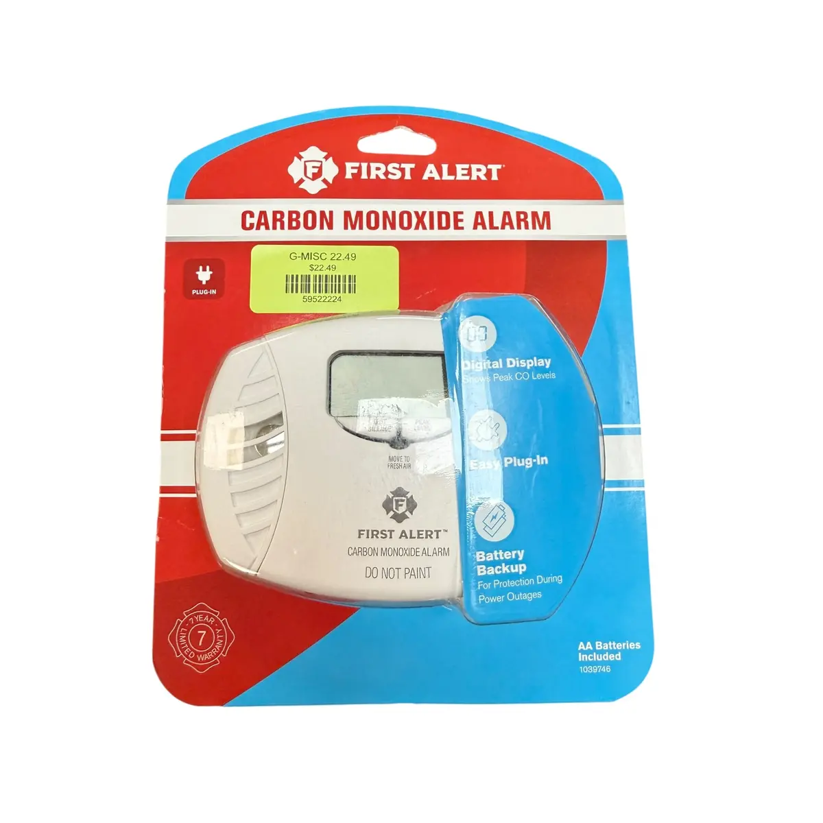 First Alert Plug-In Co Alarm W Digital Display 1
