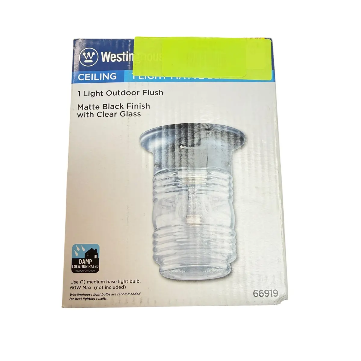 Westinghouse Lighting 6691900 One-Light Jelly Jar Porch-Light, Matte Black 1