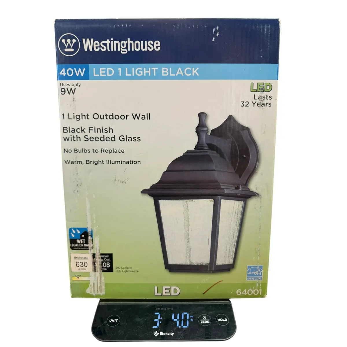 Westinghouse Lighting 64001 Led Wall Lantern, Outdoor, Black Finish, 9-Watt - Quantity 1 1