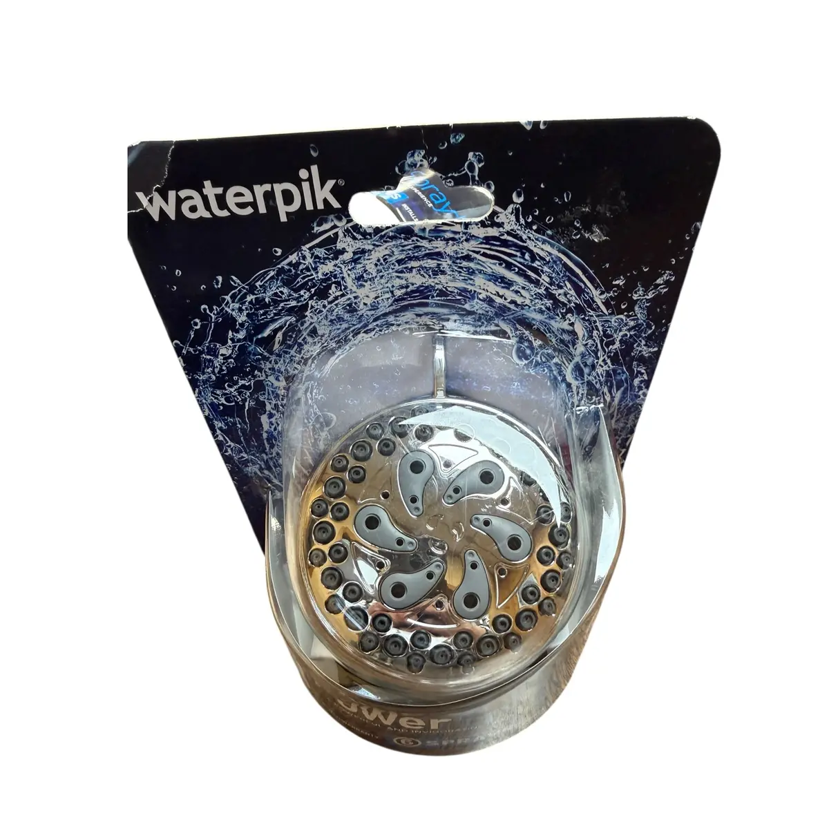 Waterpik 6-Mode Powerspray+ Fixed Mount Shower  Chrome 1.8 Gpm Vsa-623E 1