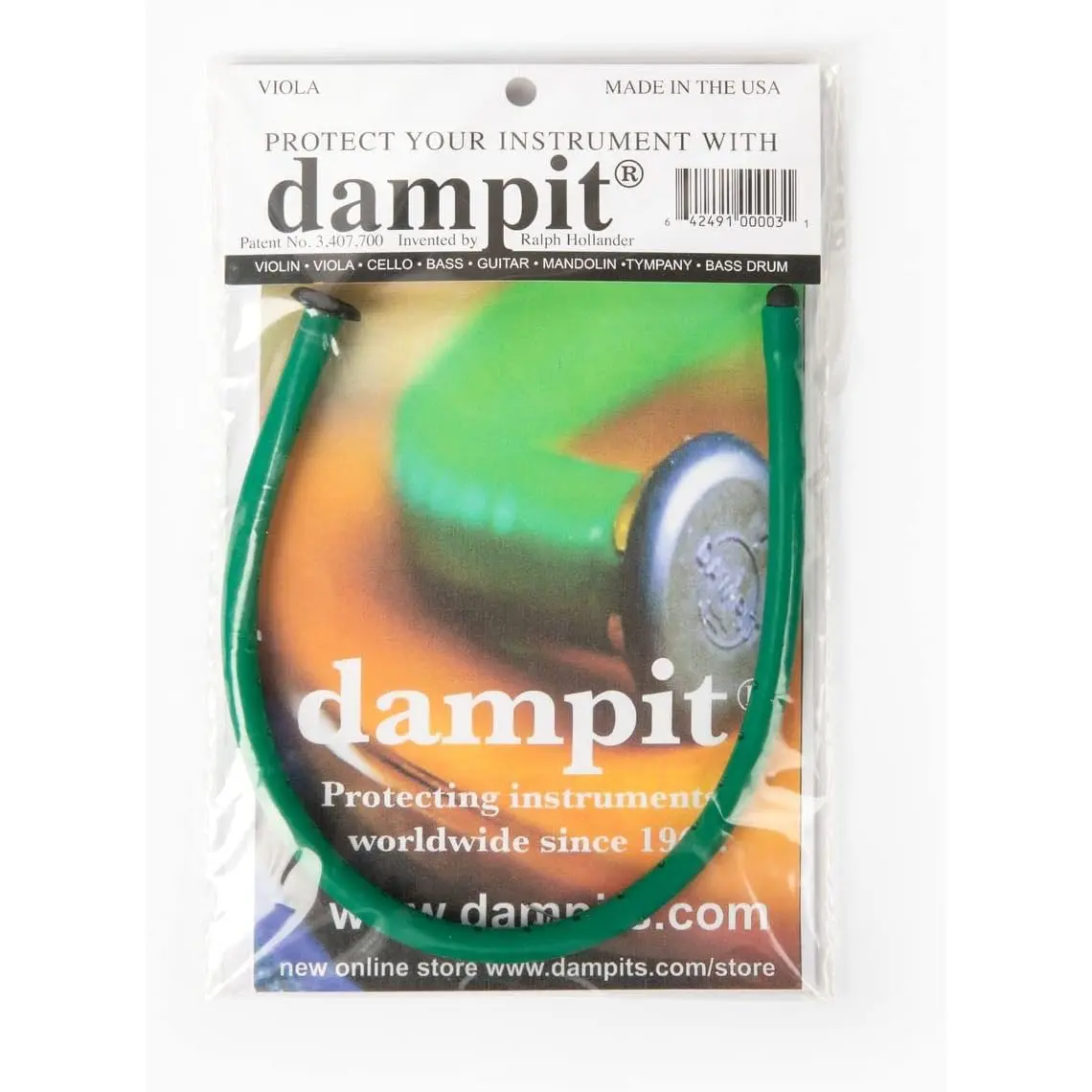 Dampit - Viola Humidifier W/Instructions & Humidity Chart - Green Finish 1