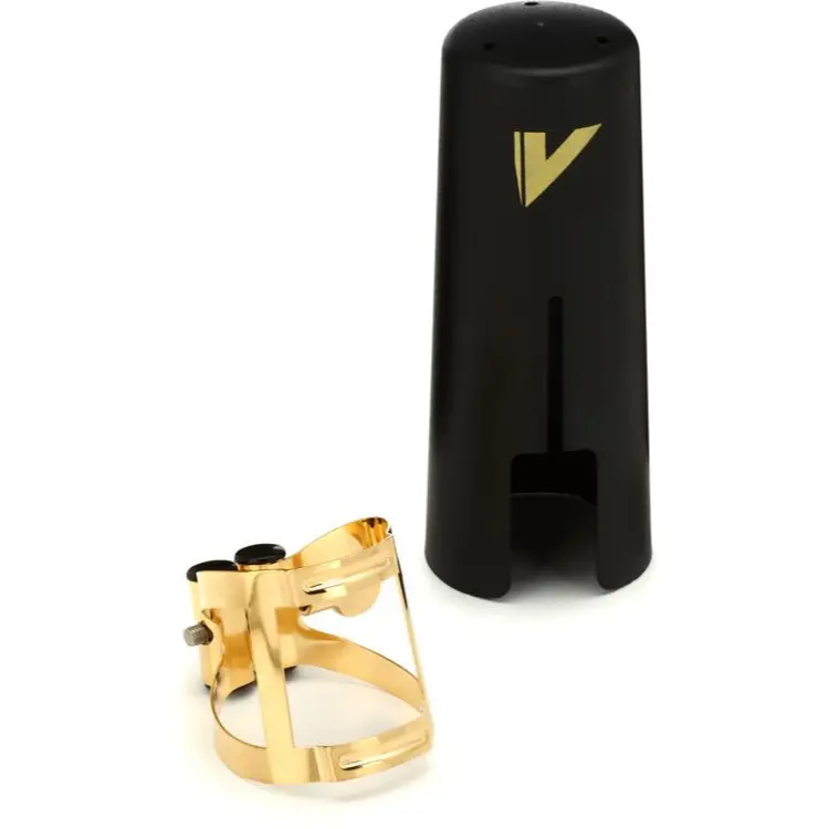 Vandoren Lc58dp M|O Tenor Saxophone Ligature & Cap - Gilded Gold Finish 1