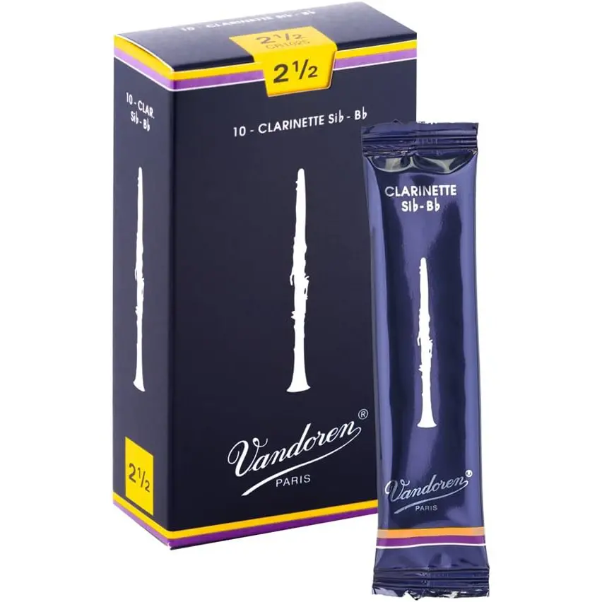 Vandoren - Cr1025 Bb Clarinet Traditional Reeds - Strength 2.5 - Box Of 10 1
