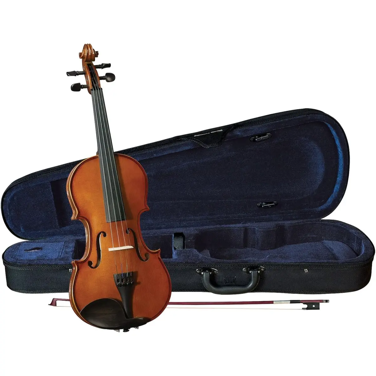 Anton Breton - Ab-20 - Student Violin Outfit (Bow & Case) – Warm Brown Gloss Finish – 4/4 Size (Free Setup) 1