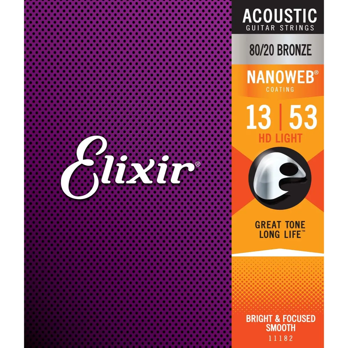Elixir - 11182 Nanoweb - 80/20 Acoustic Guitar Strings - .013-.053 Hd (1 Pack) 1