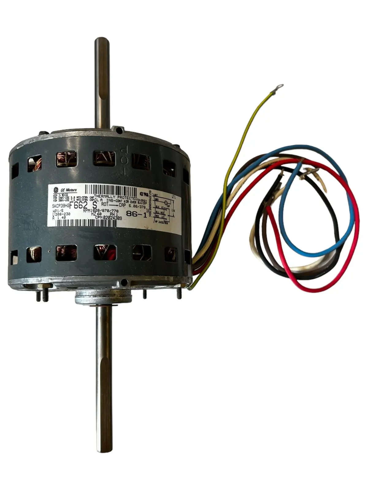 Ge Motors, Kcp39hgf662s, 5Kcp39hgf662s, 1/5Hp, 208/230V, 1020Rpm - New In Box 1