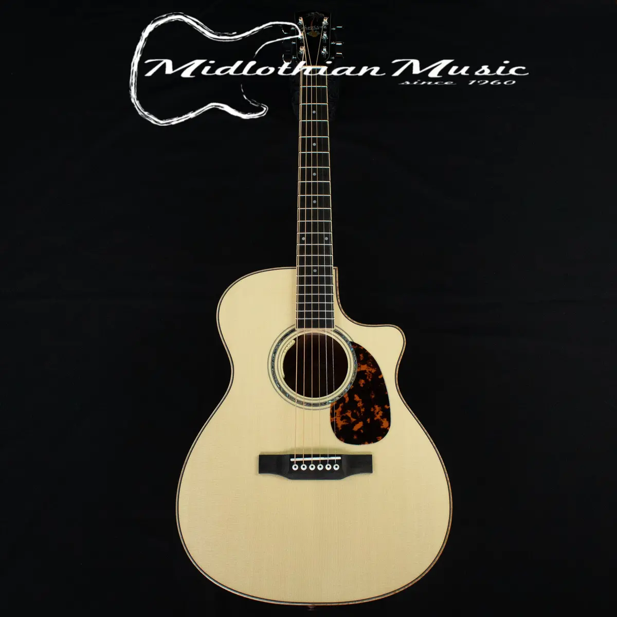 Larrivee Omv-05 - Palm Tree Custom Inlay - W/Anthem Pickup - Natural Gloss Finish W/Case (136873) 1