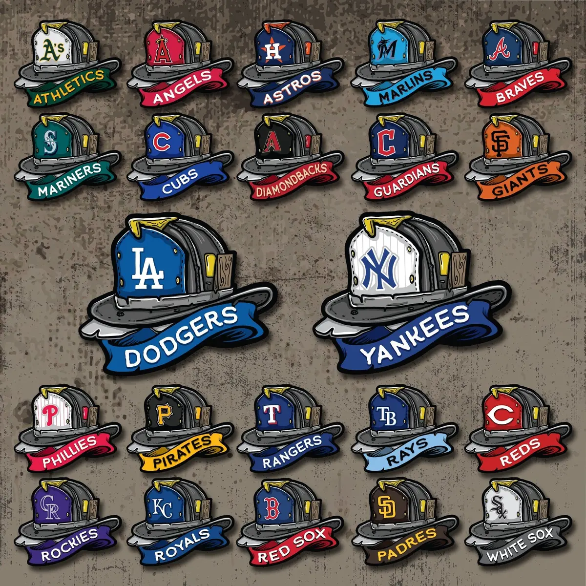 Mlb Fire Helmet Sticker - 3 Pack 1
