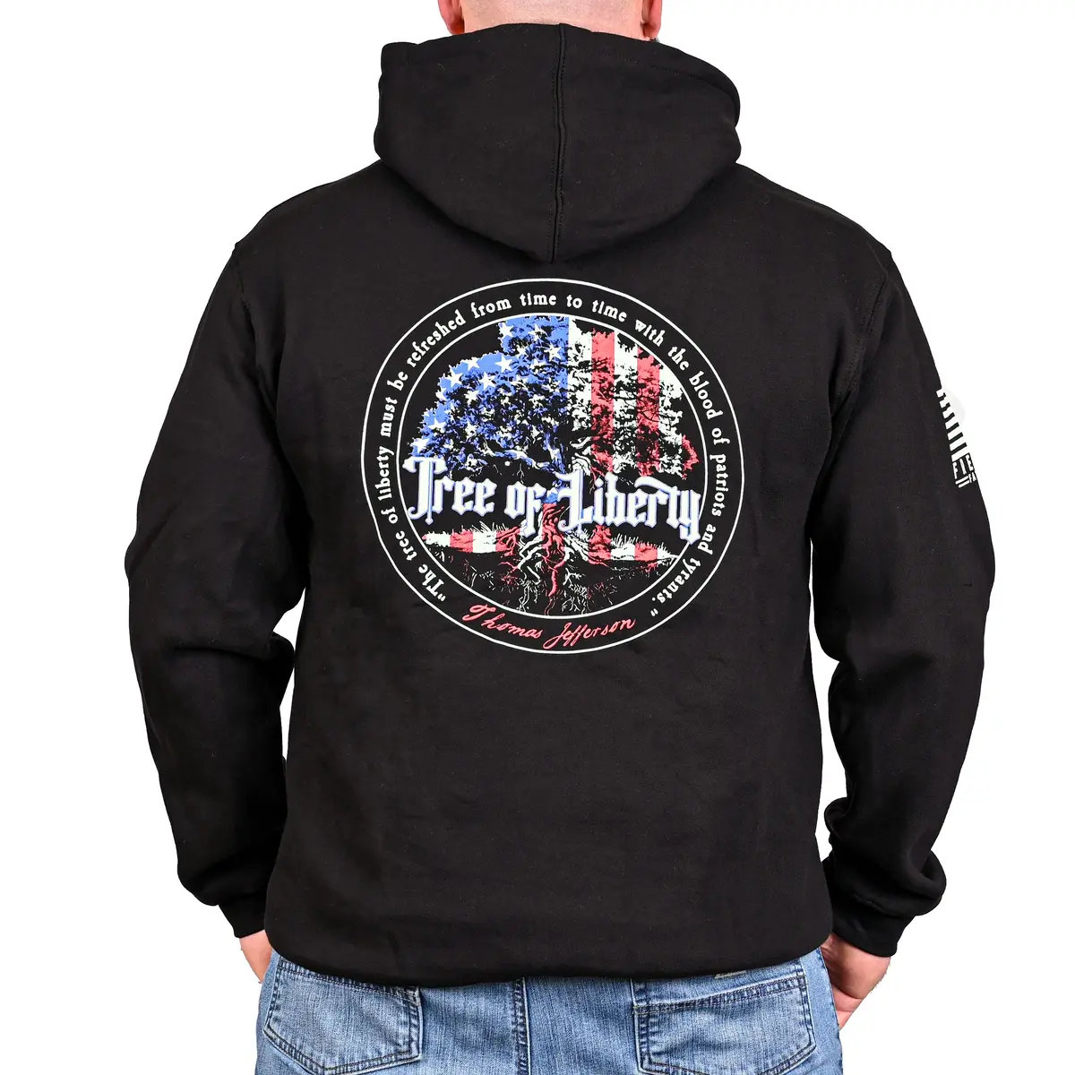 Men's Heavyweight Oversized Tree Of Liberty Patriotic Hoodie 1