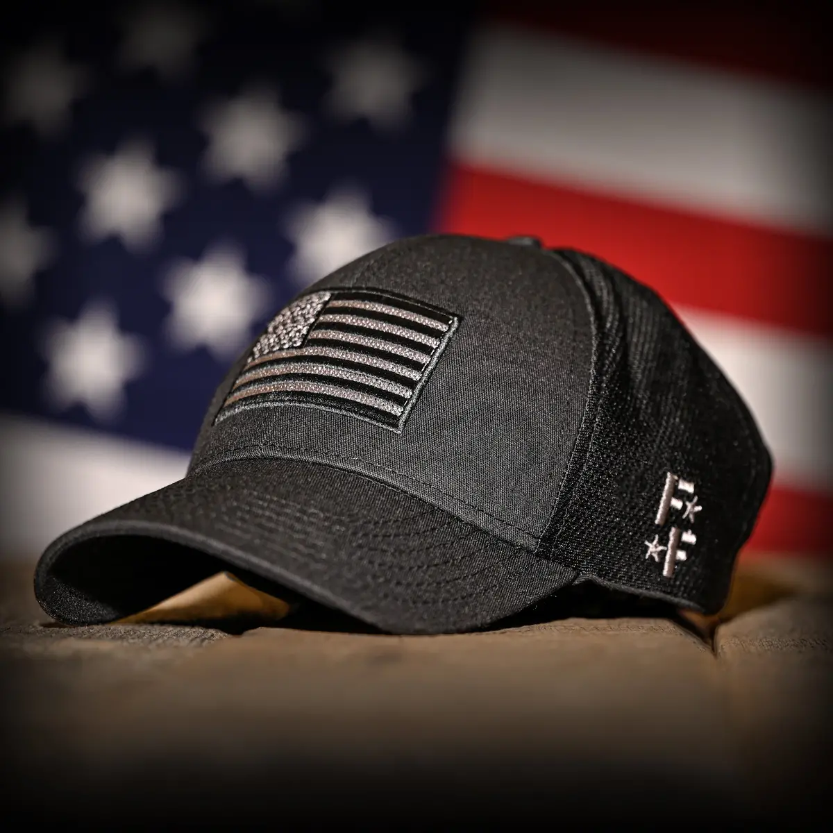 Midnight Black American Flag Ball Cap 1