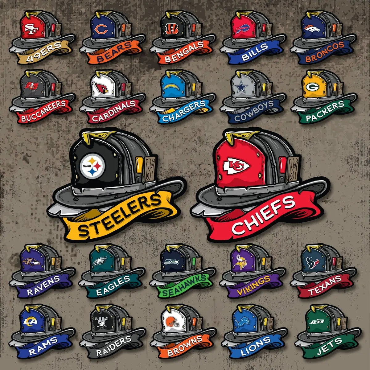 Nfl Fire Helmet Sticker - 3 Pack 1
