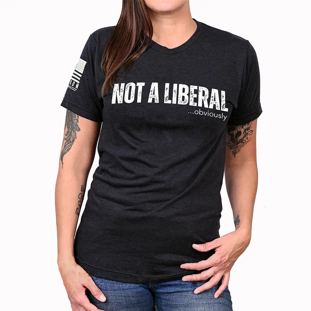 Women's Not A Liberal (Obviously) Patriotic Boyfriend Fit Tshirt 1
