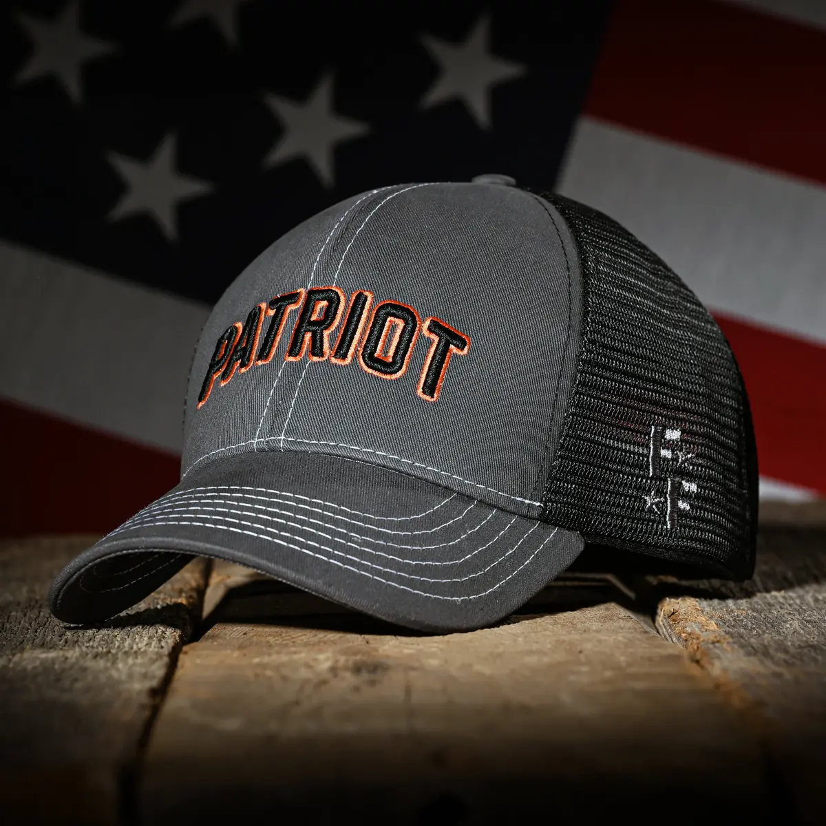 Charcoal & Black "Patriot" Trucker Hat 1