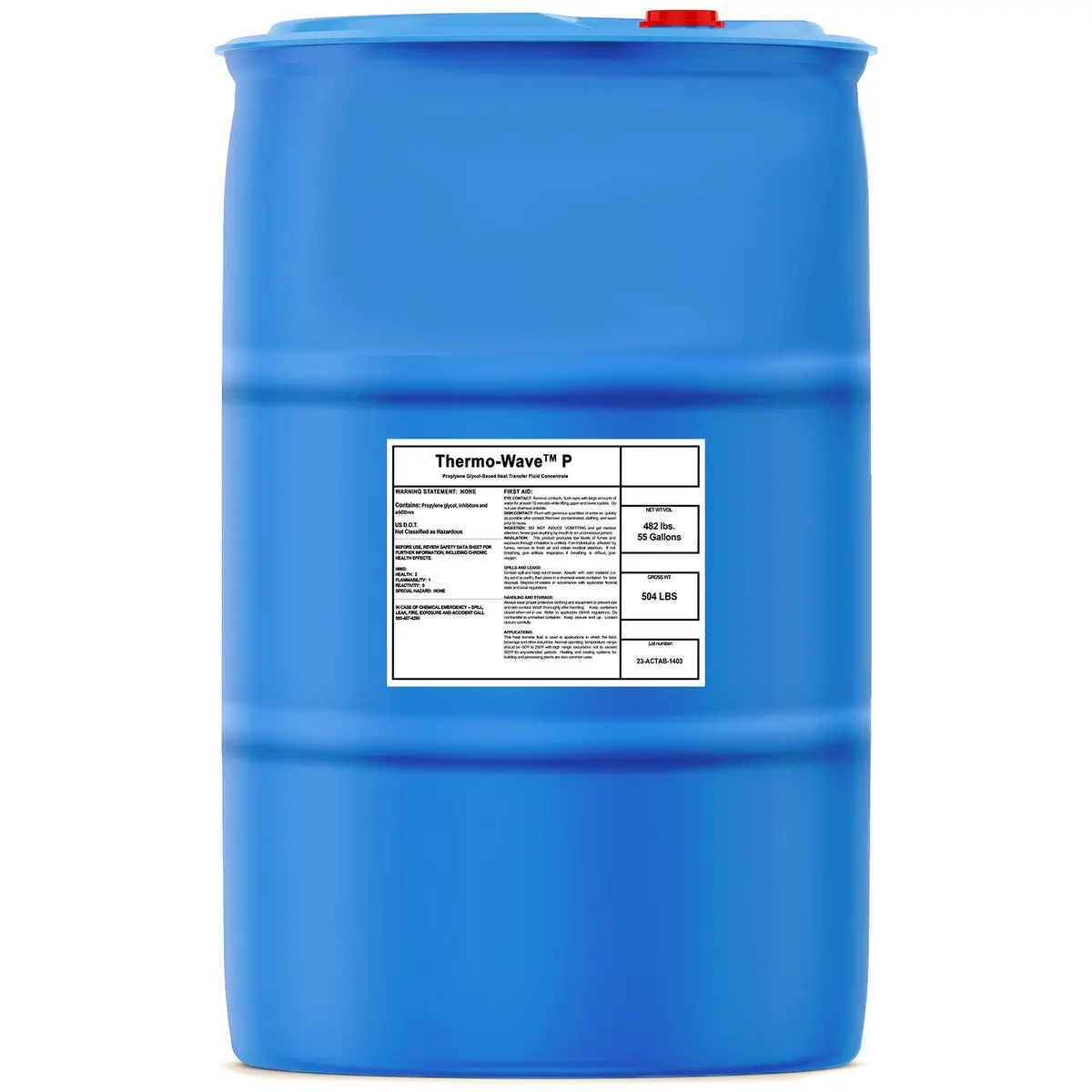 Industrial Grade Propylene Glycol Heat Transfer Fluid Inhibited - 100% Concentrate - 55 Gallon Drum 1