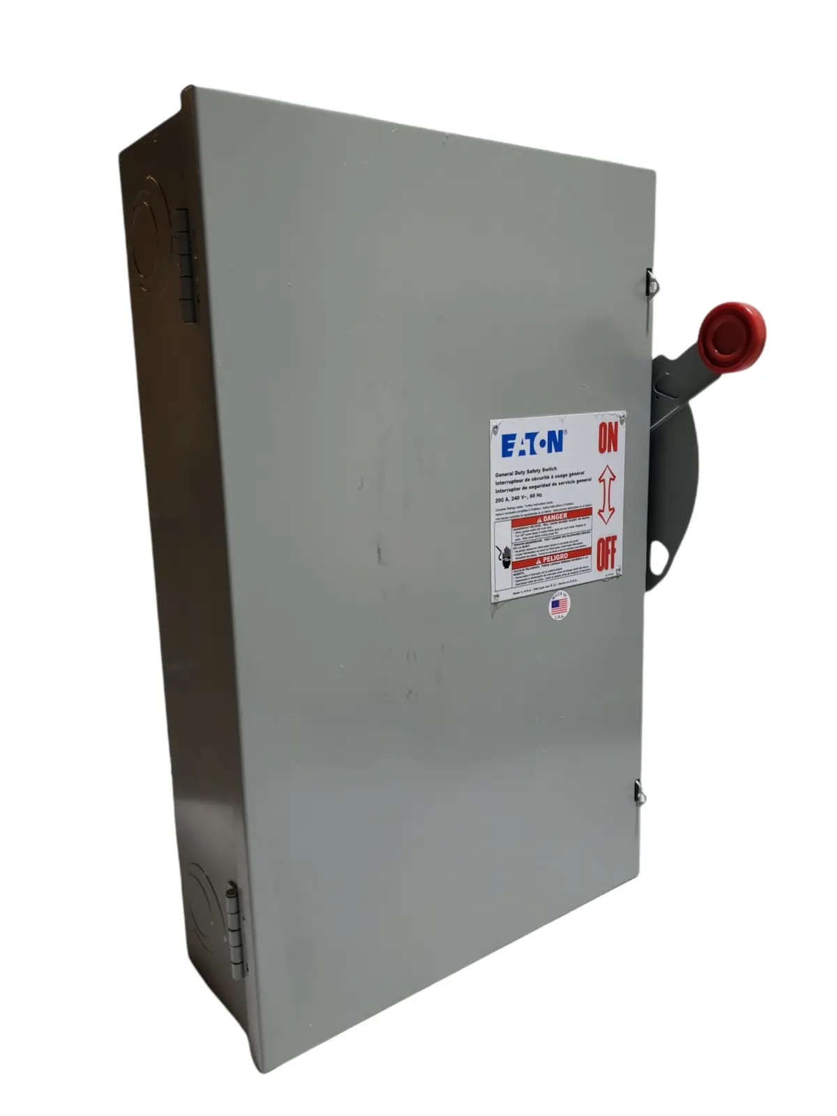 Eaton / Cutler Hammer Dh224ngk 3-Wire Fusible/Neutral Heavy-Duty Safety Switch; 240 Volt Ac/250 Volt Dc, 200 Amp, 2-Pole, Nema 1 1