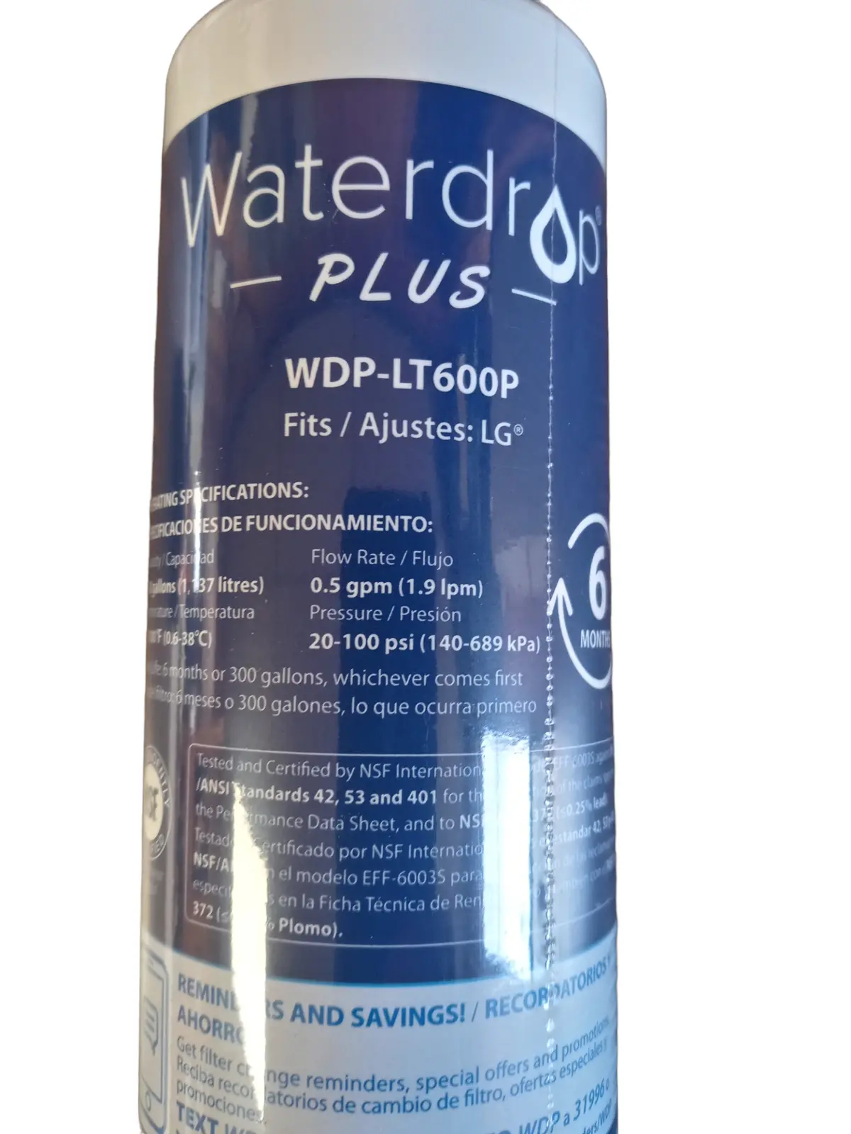 Waterdrop Replacement For Lg Fridge Water Filter Wdp - Lt600p - Brand New In Box 2