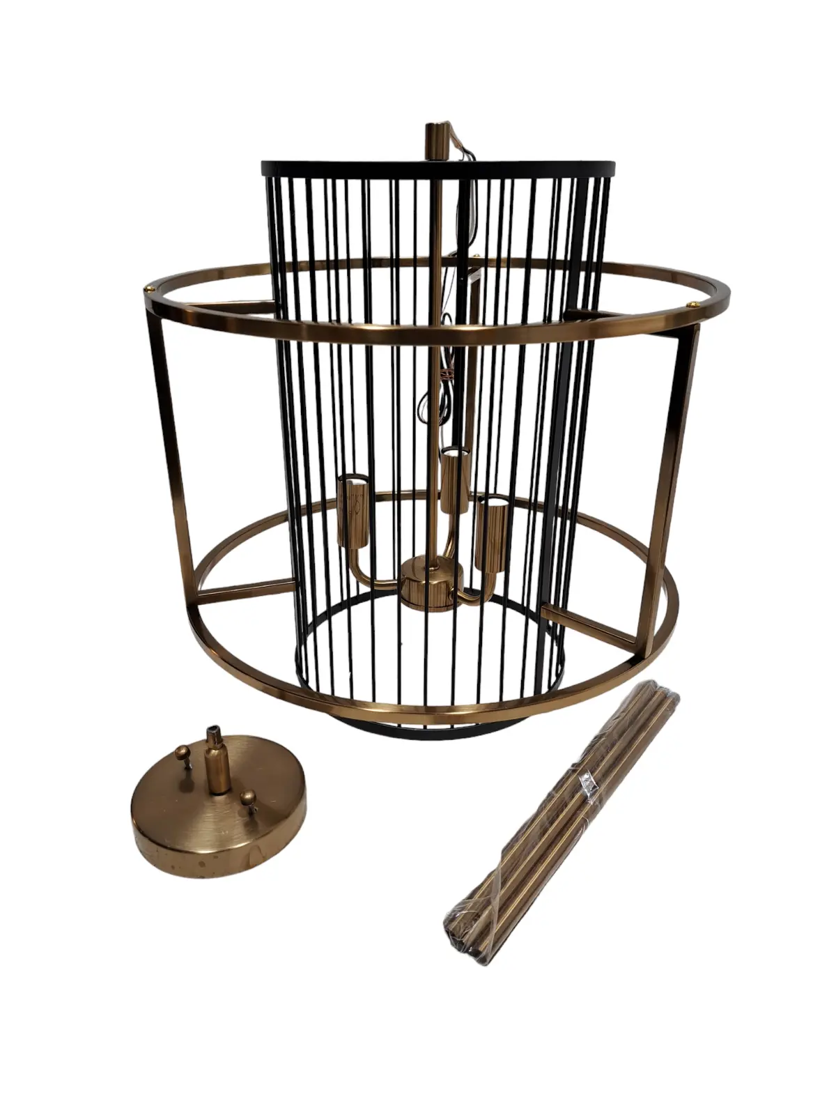 Canarm Ich743b03bkg17 Trixy Chandelier In Black And Gold 1