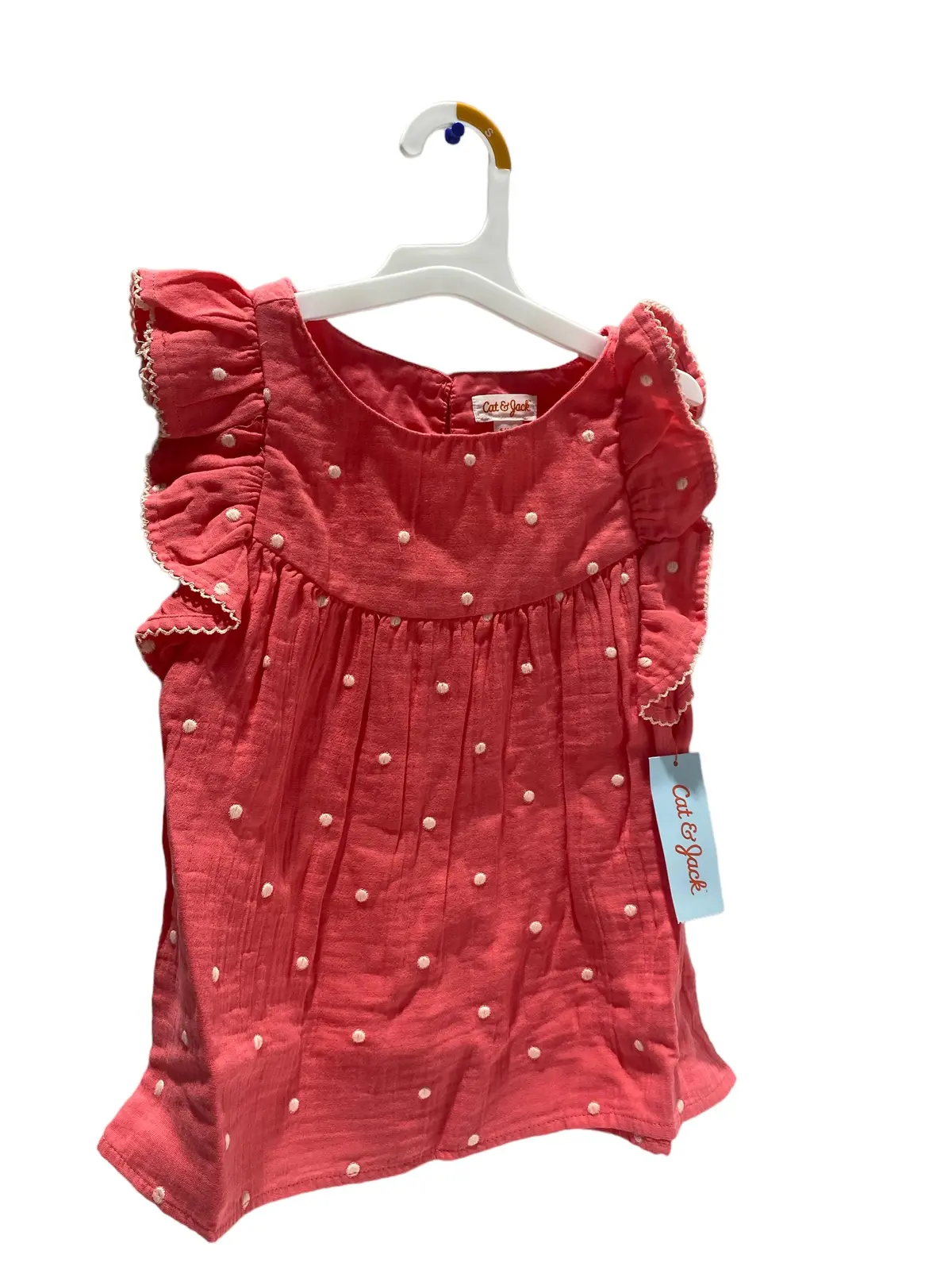 Cat & Jack Orange/451Ygp Short Sleeve Girl's Shirt - Size S (6/7) 1