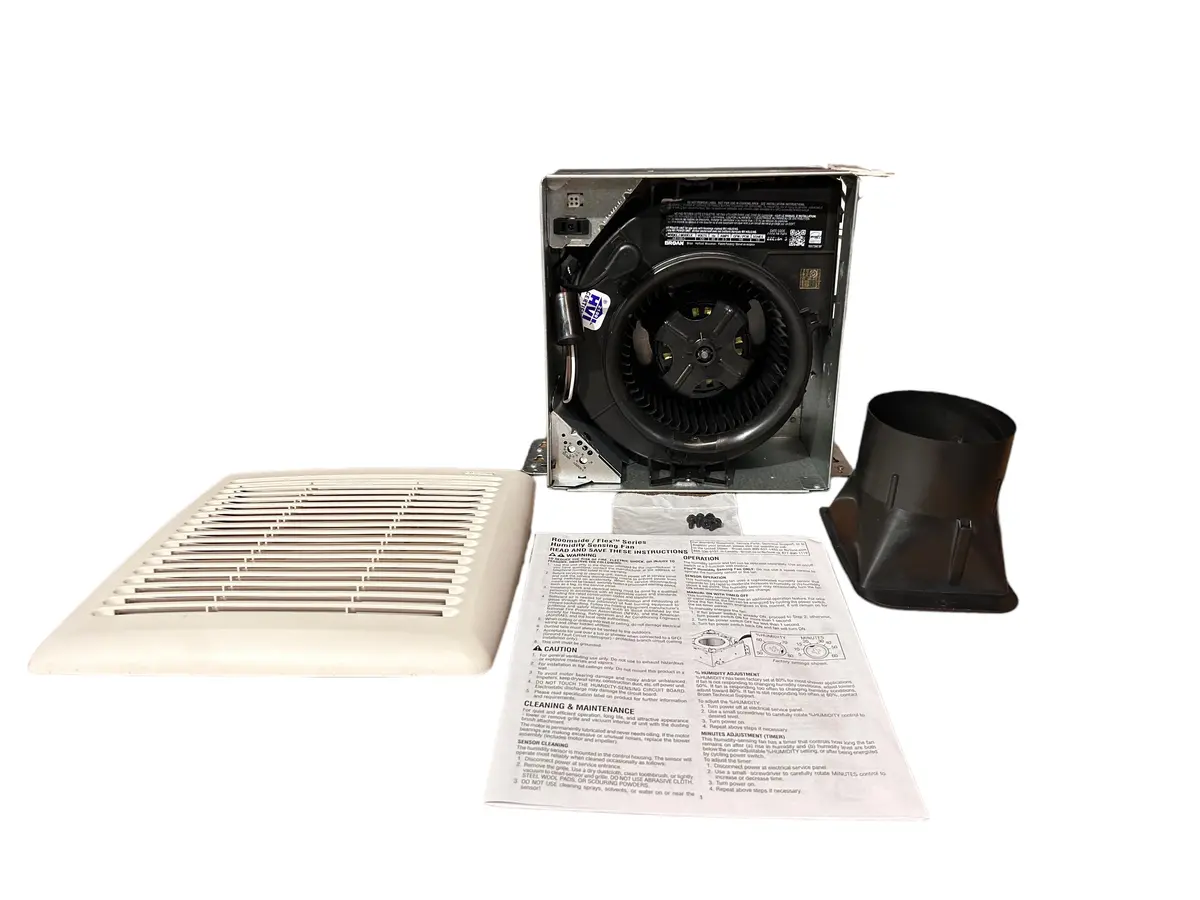 Broan Flex Series, Ae110s, 110 Cfm, 1.0 Sones, Humidity Sensing, Ventilation Fan 1