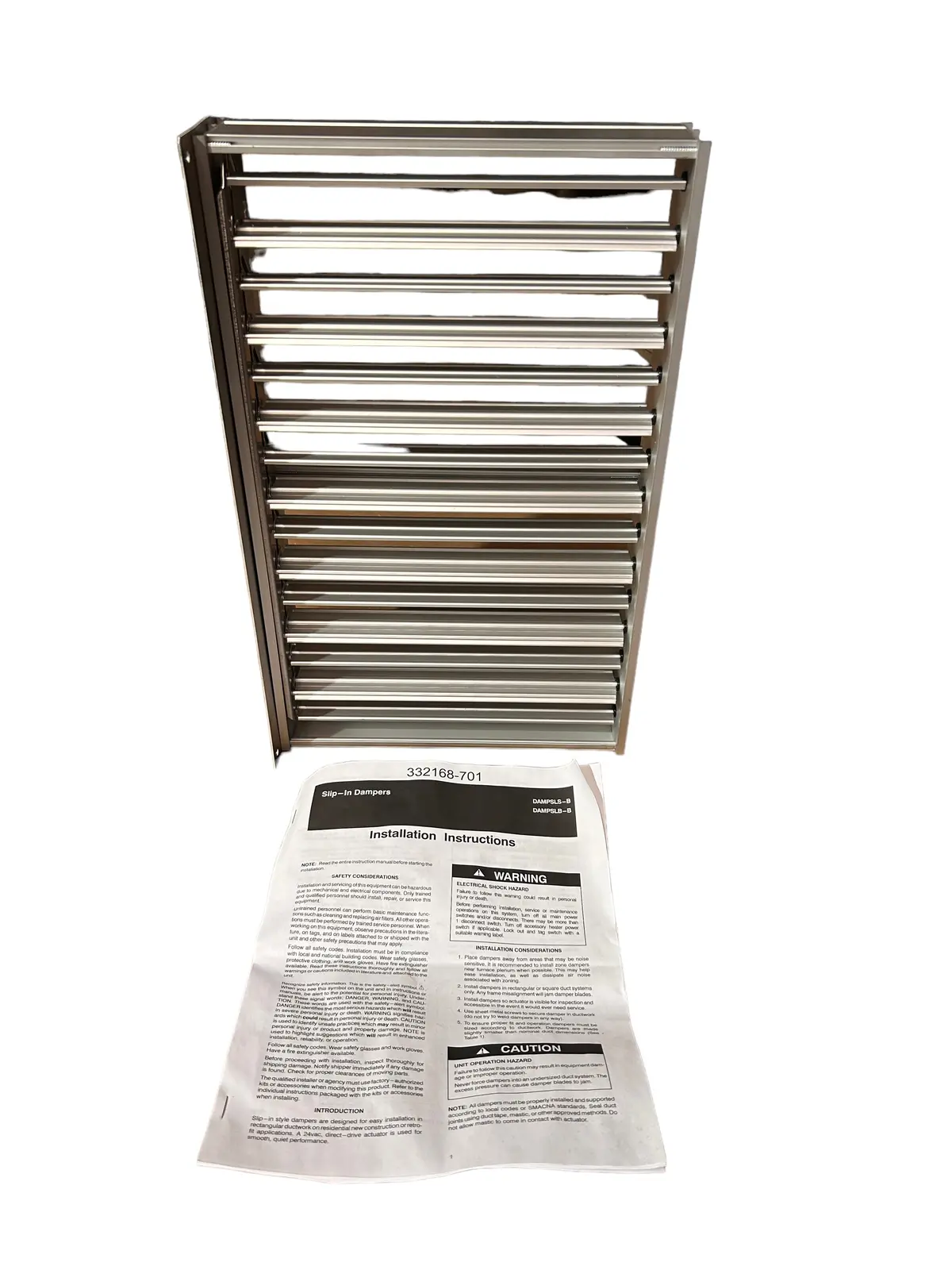 Dampslb10x16-B, Slip-In, Bottom Mount, Zone Damper, 10"X16" 1