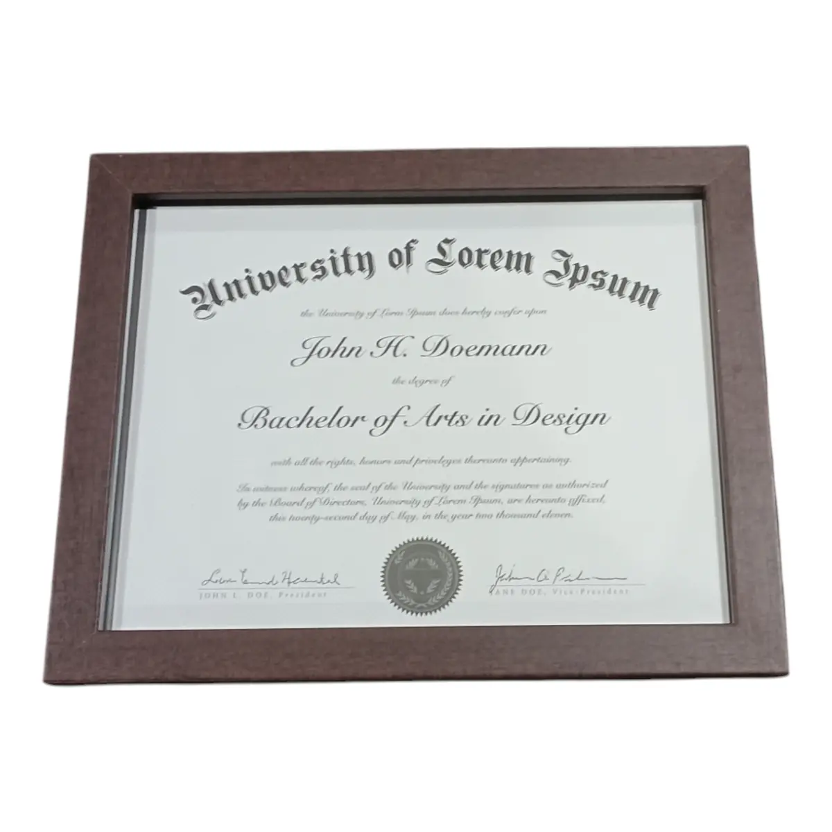 Mahogany, Gallery, Certificate, Document, Frame, 8.5X11 1
