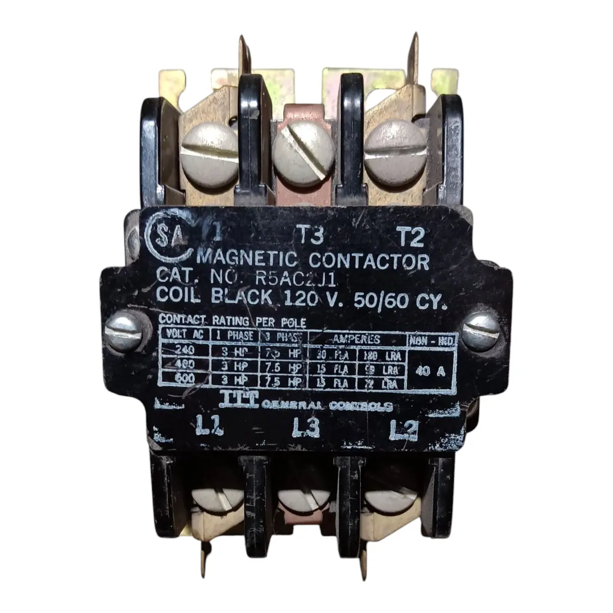 Itt General Controls, Magnetic Contactor, R5ac2j1 1