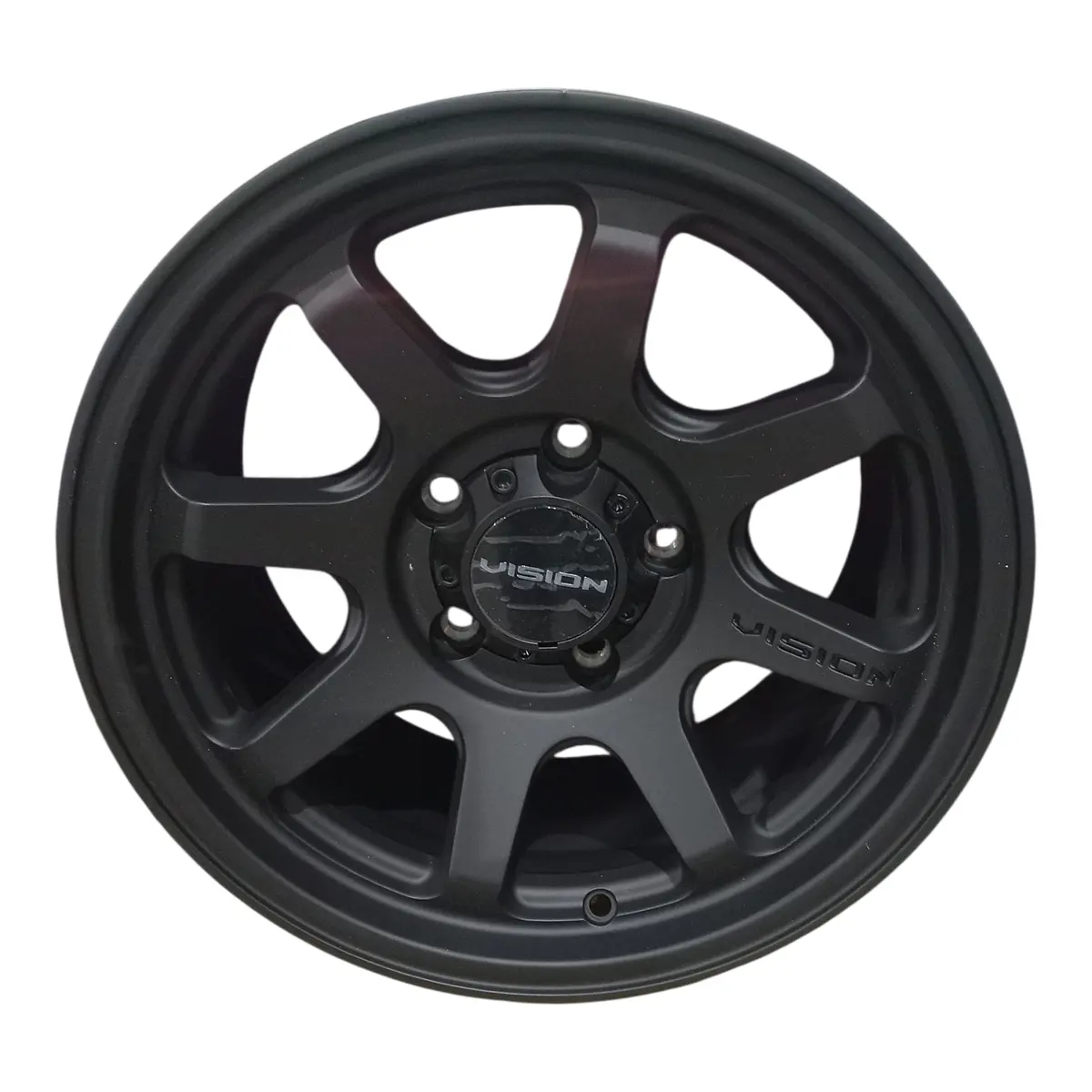 Vision, 351 Flow, 16X8, Custom Wheel, Satin Black Rim 1