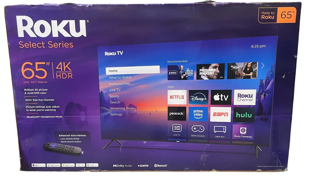Roku, Select Series, 65”, 4K, Hdr, Smart Tv, Enhanced Voice Remote, In Store Pickup Only 1