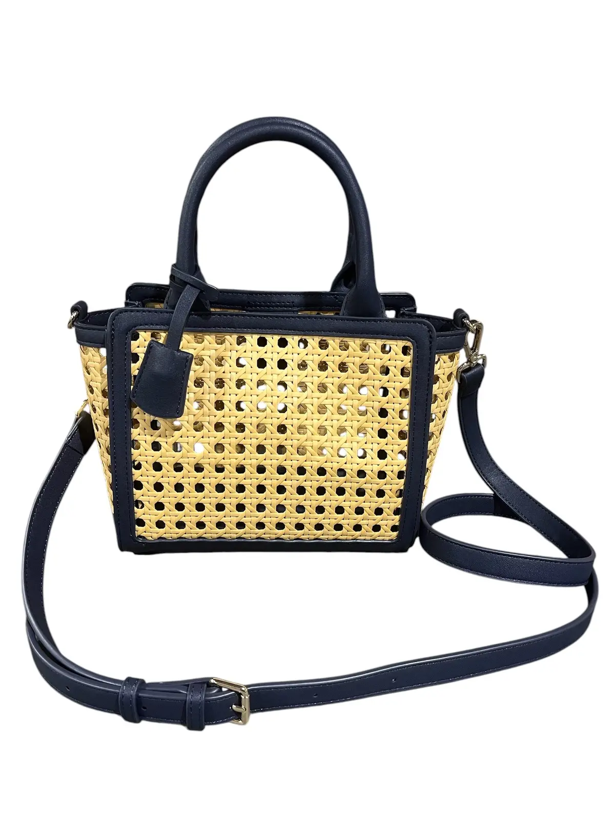 Mark & Graham, Waterproof, Caning, Mini Tote, Crossbody, Navy 1