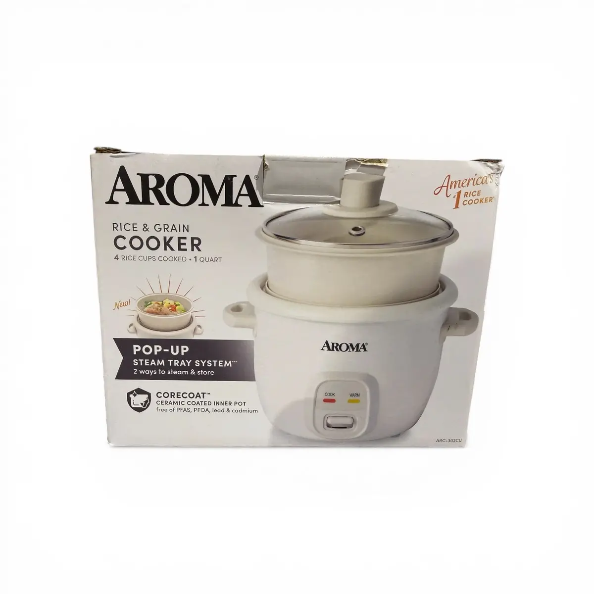 Aroma Rice And Grain Cooker 4Cups Arc-302Cu 1