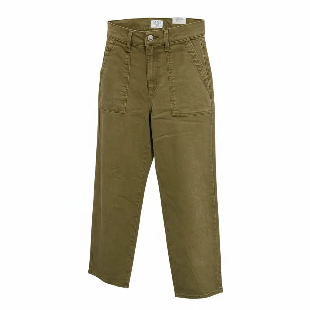 Time And Tru Women's Wide Leg Utility Trousers, 31" Inseam 1