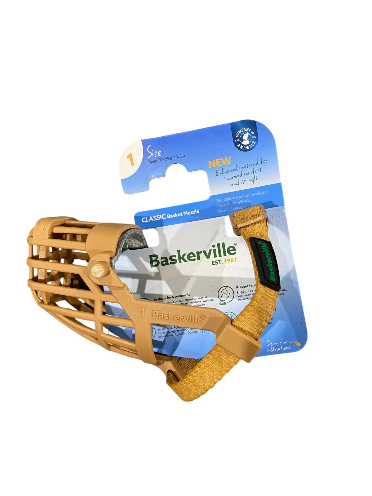 Baskerville, Classic, Basket, Muzzle, Tan, Size 1 1