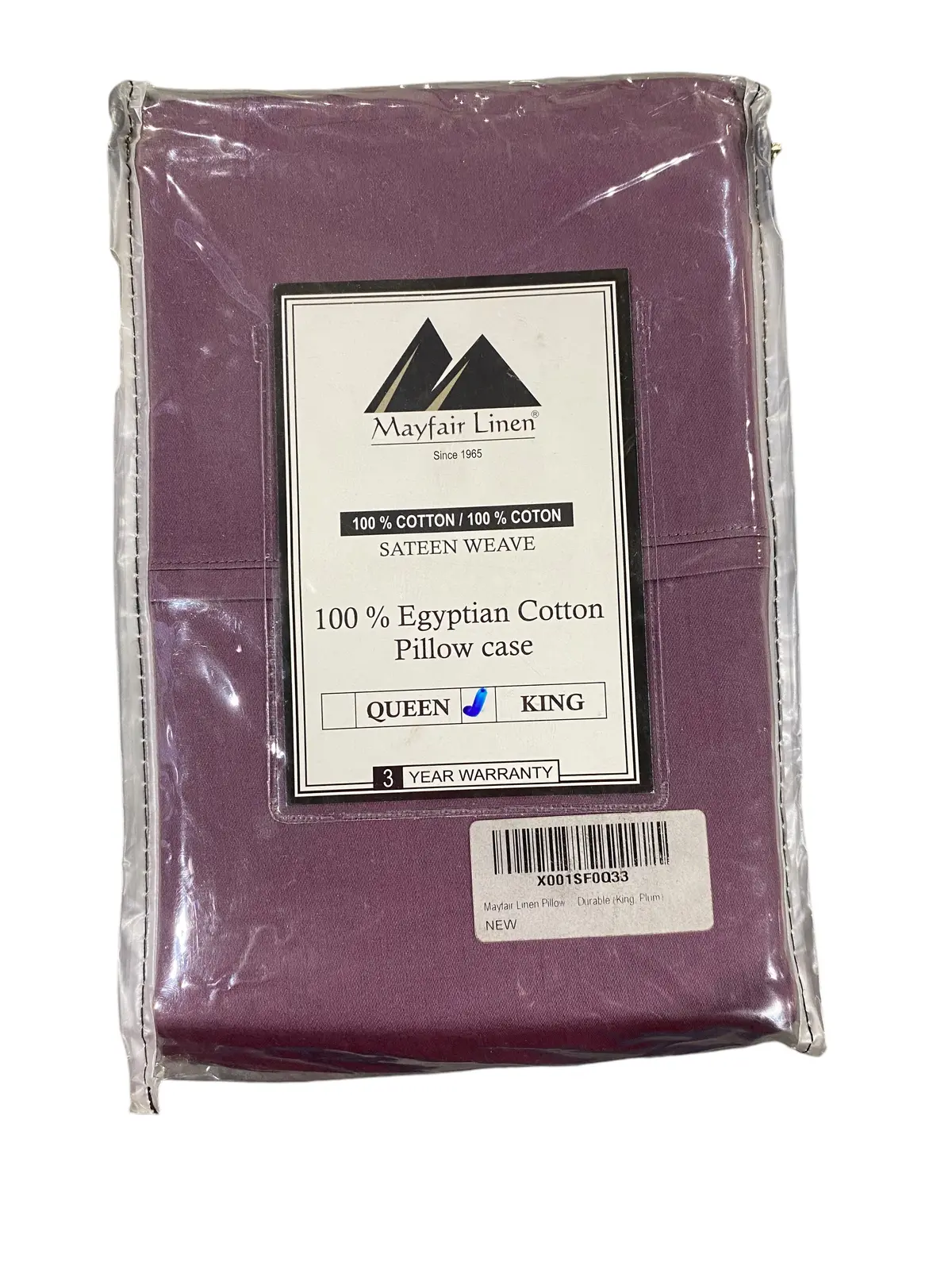 Mayfair Linen, 800 Thread Count, King, Pillow Cases, Set Of 2, Plum 1