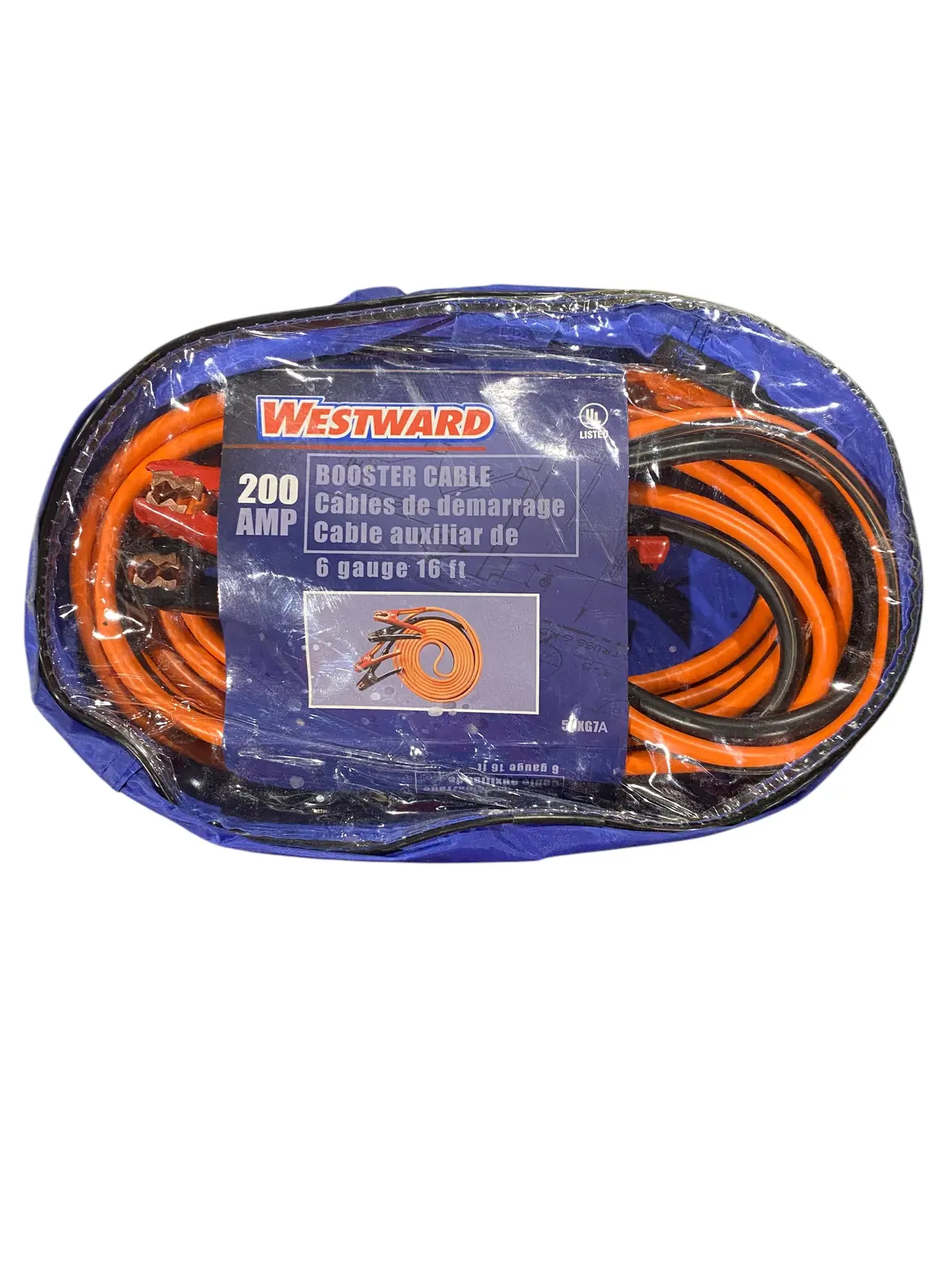 Booster Cable, Sd, 6 Awg, 16 Ft, Std Jaw, 200 Amp, 5Rxg7a 1