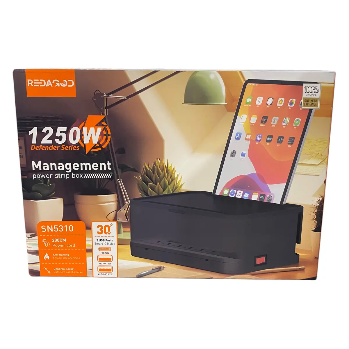Redagod, Power Strip, Cable, Management, Box, Surge Protector, Black 1