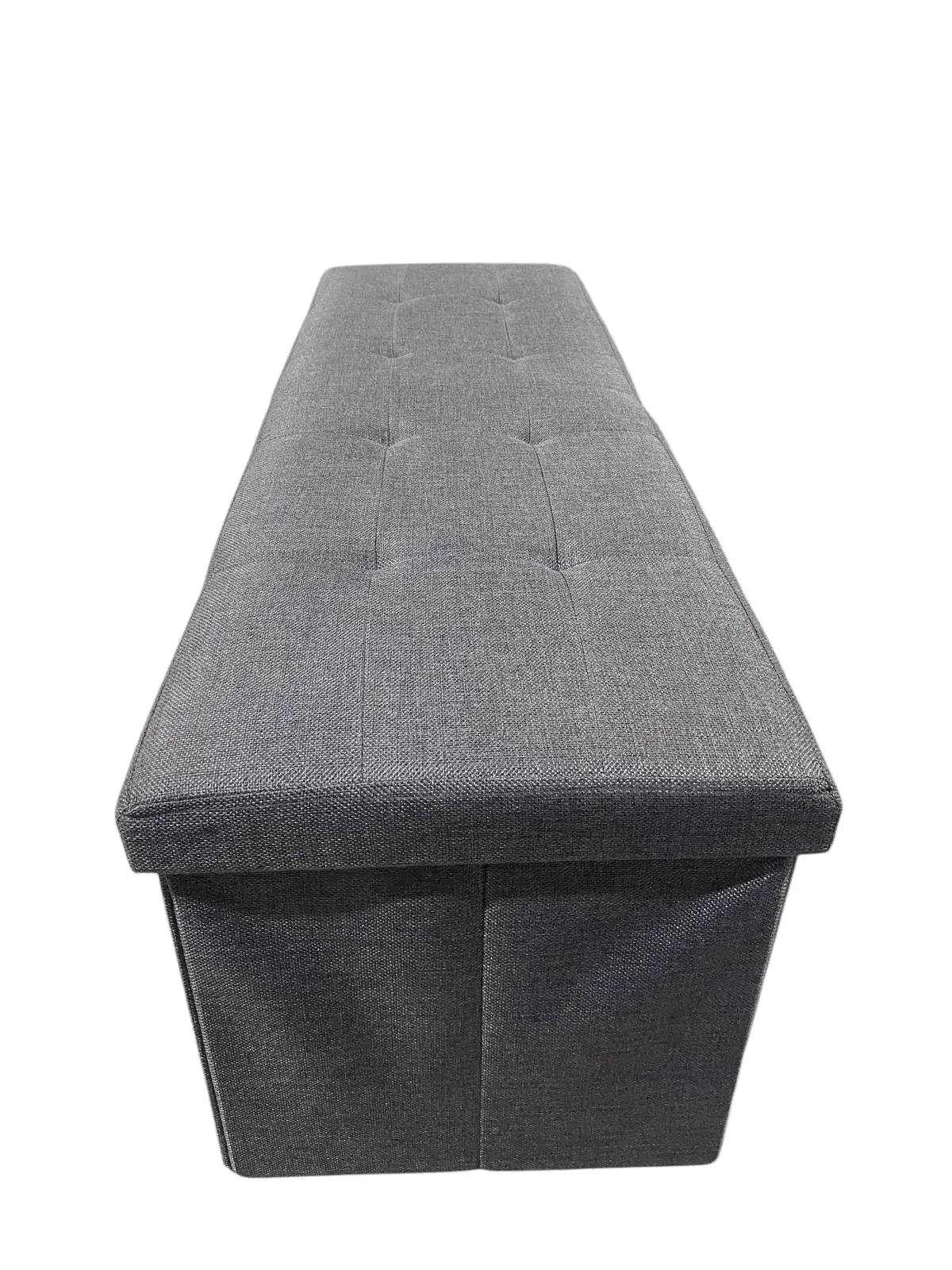 Folding, Storage, Ottoman, Bench, Fabric, Dark Gray 1