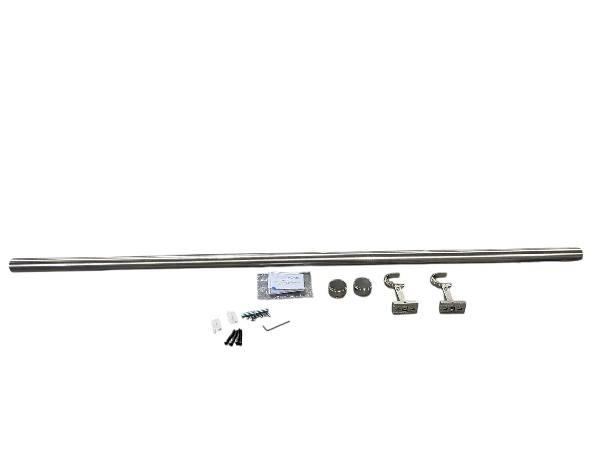 Blasthome, 4 Ft, Custom Curtain Rod, 1 1/4" Diameter, Brushed Nickel 1