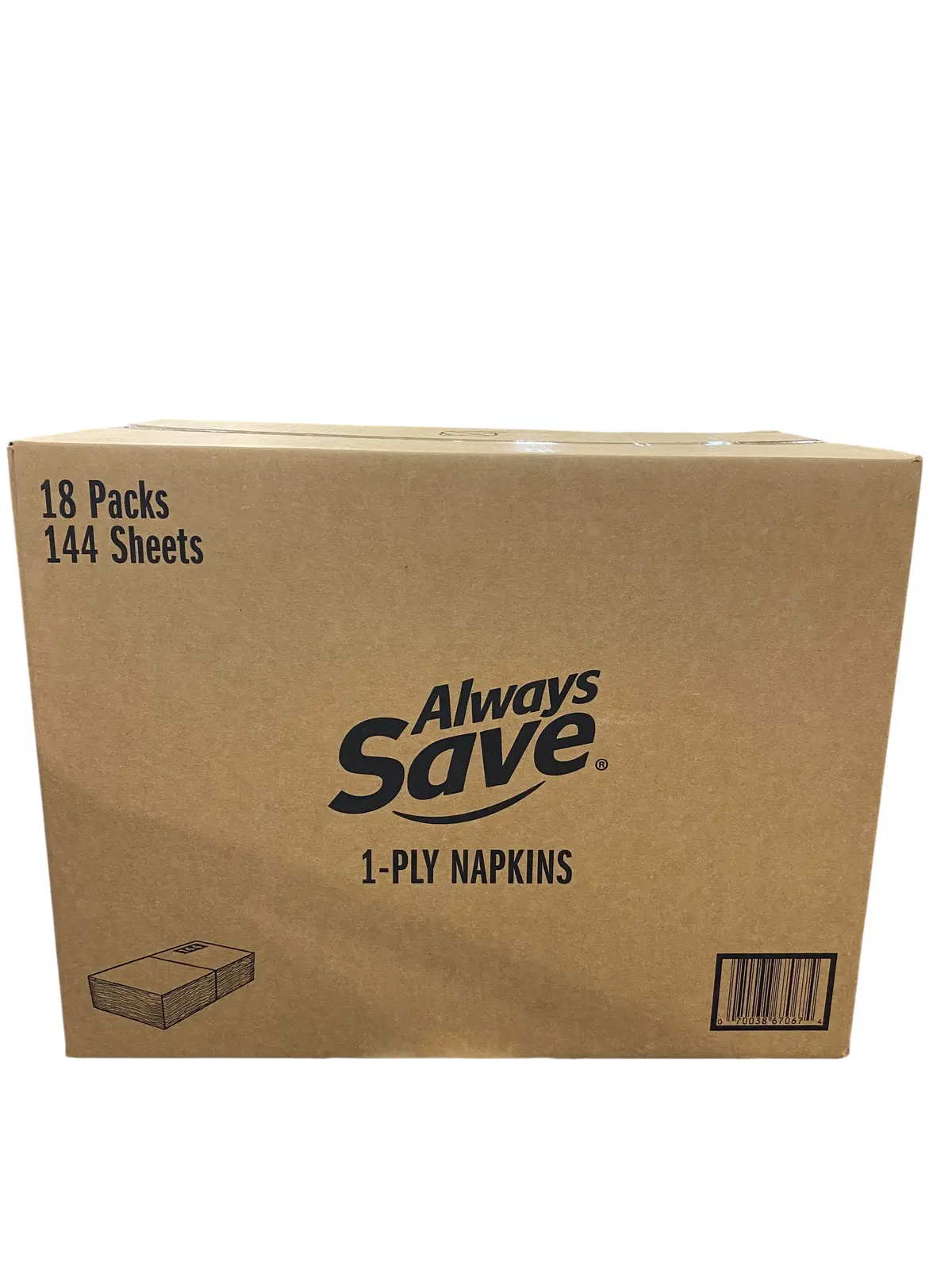 Always Save, 421794, 1-Ply Napkins, 144 Napkins/Pack, 18 Packs/Case 1
