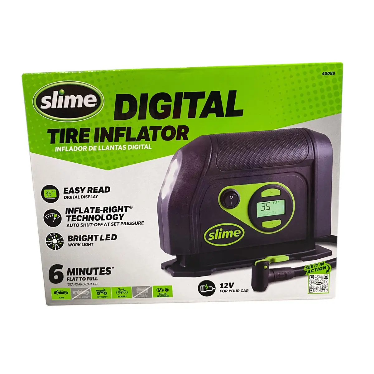 Slime, 12 Volt, Tire Inflator, Digital Gauge, 40088 1