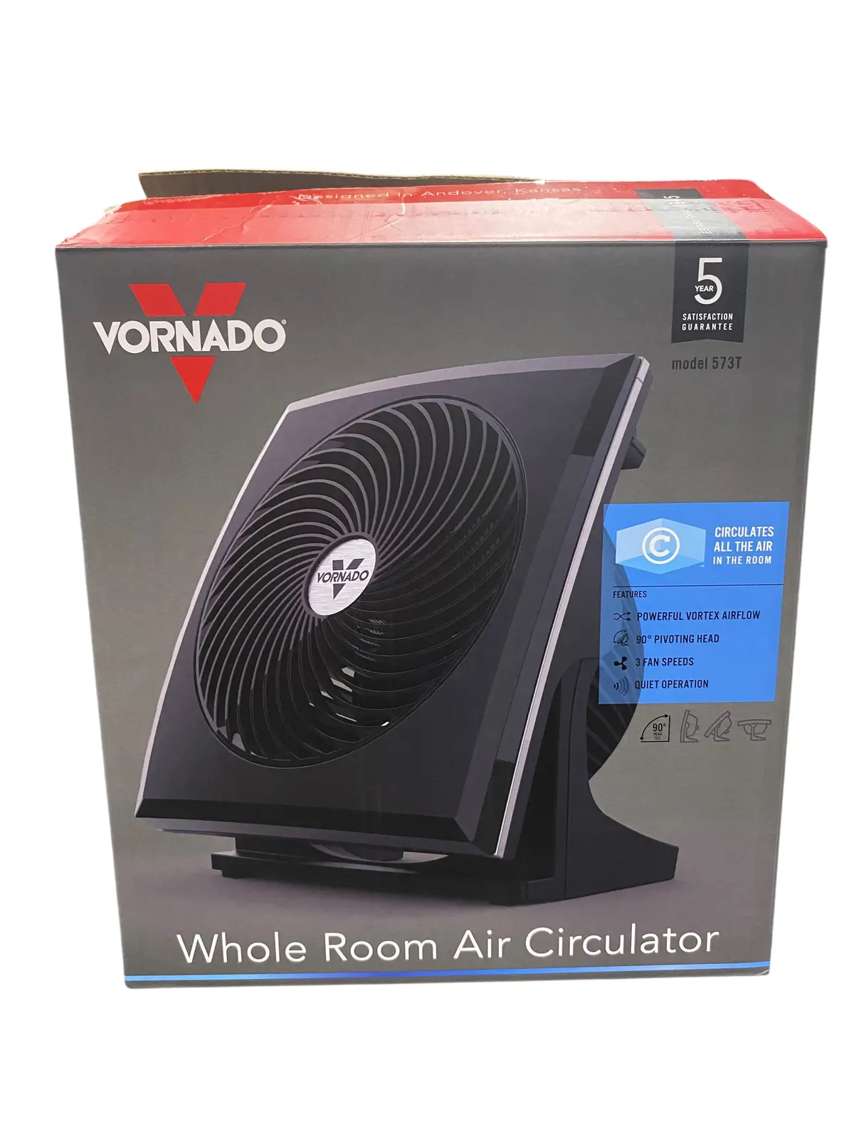Vornado, 573T, Whole Room, Air Ciruclator Fan, Pivoting Head, Black 1