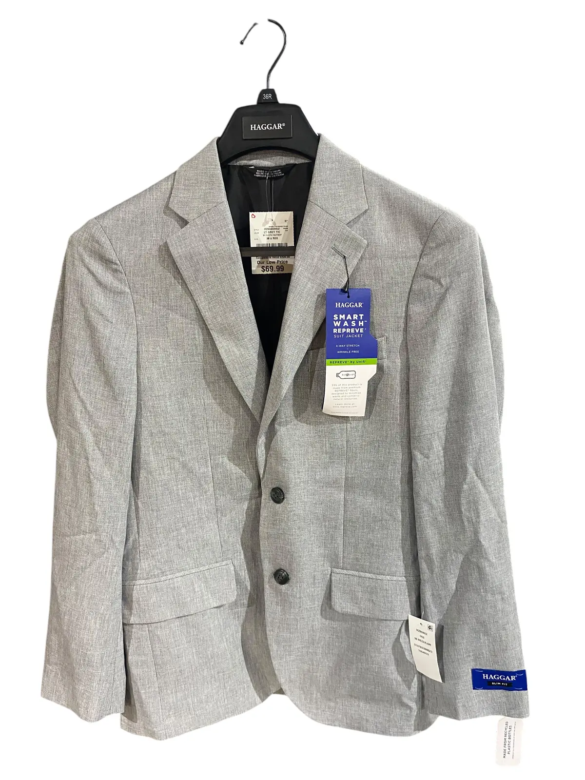 Haggar, Men's, Suit Jacket, Light Grey, Size 36 Regular 1