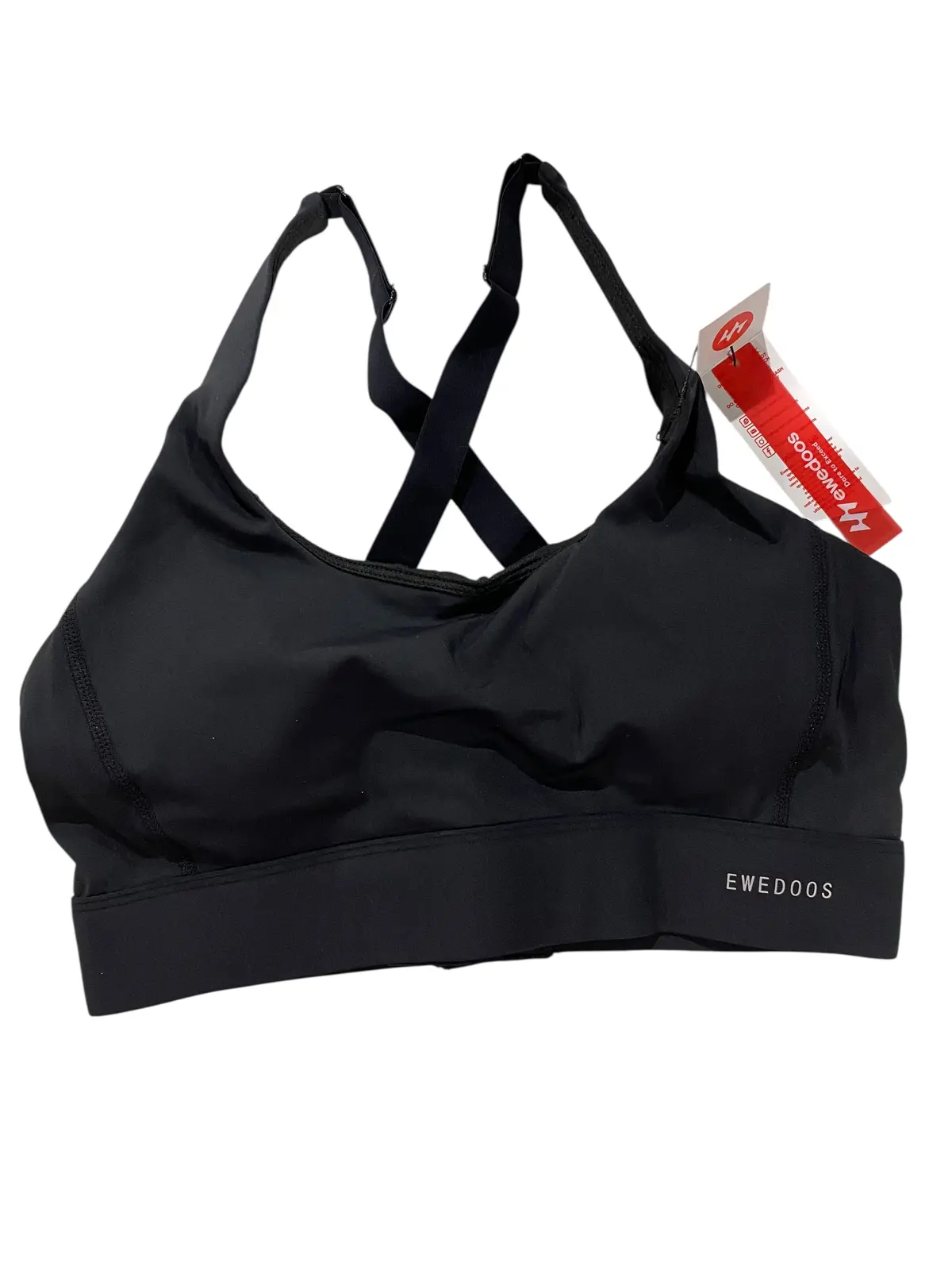 Ewedoos, Women's, High Support, Sports Bra, Black, Medium 1