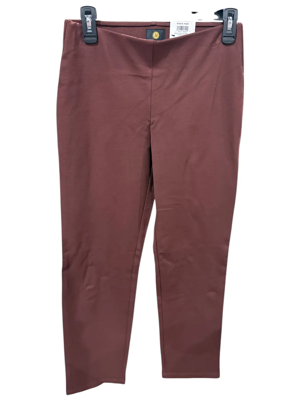 Jm Collection, Women's, Ponte Knit, Pull On, Ankle Pants, Dark Fudge 1