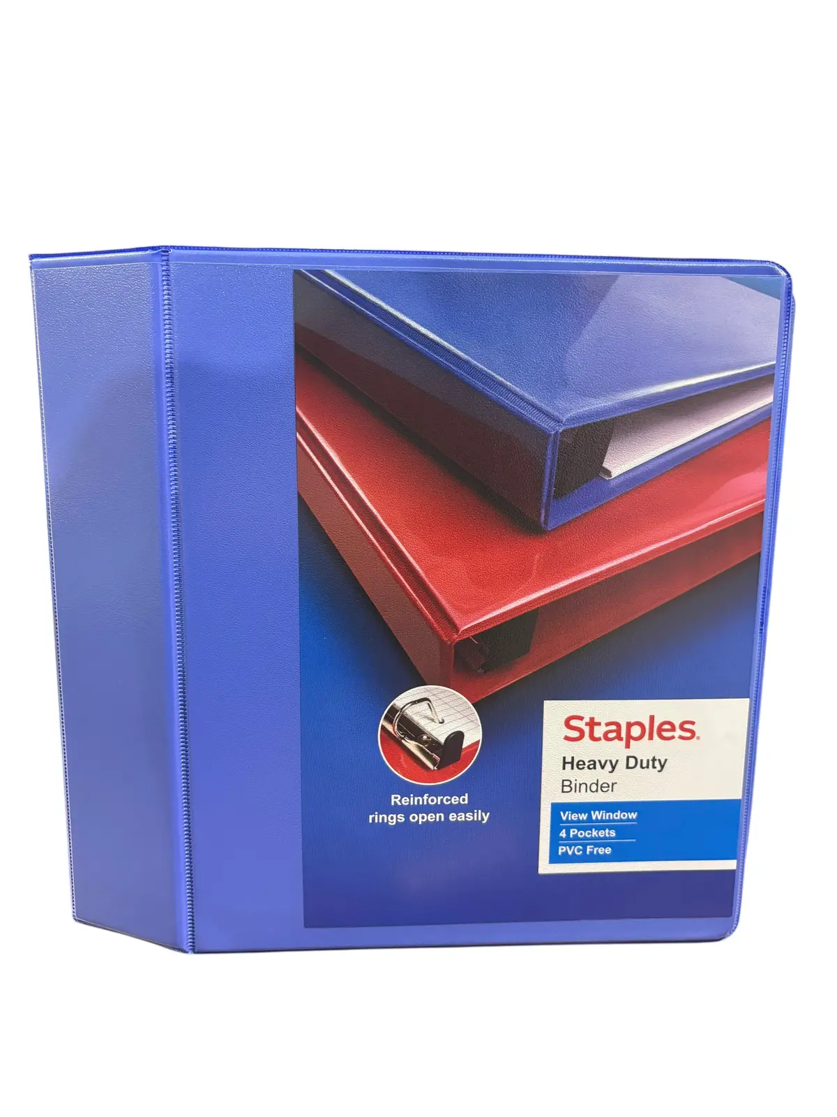 Staples, Heavy Duty, 5", 3 Ring, View, D Ring, Binder, Periwinkle 1