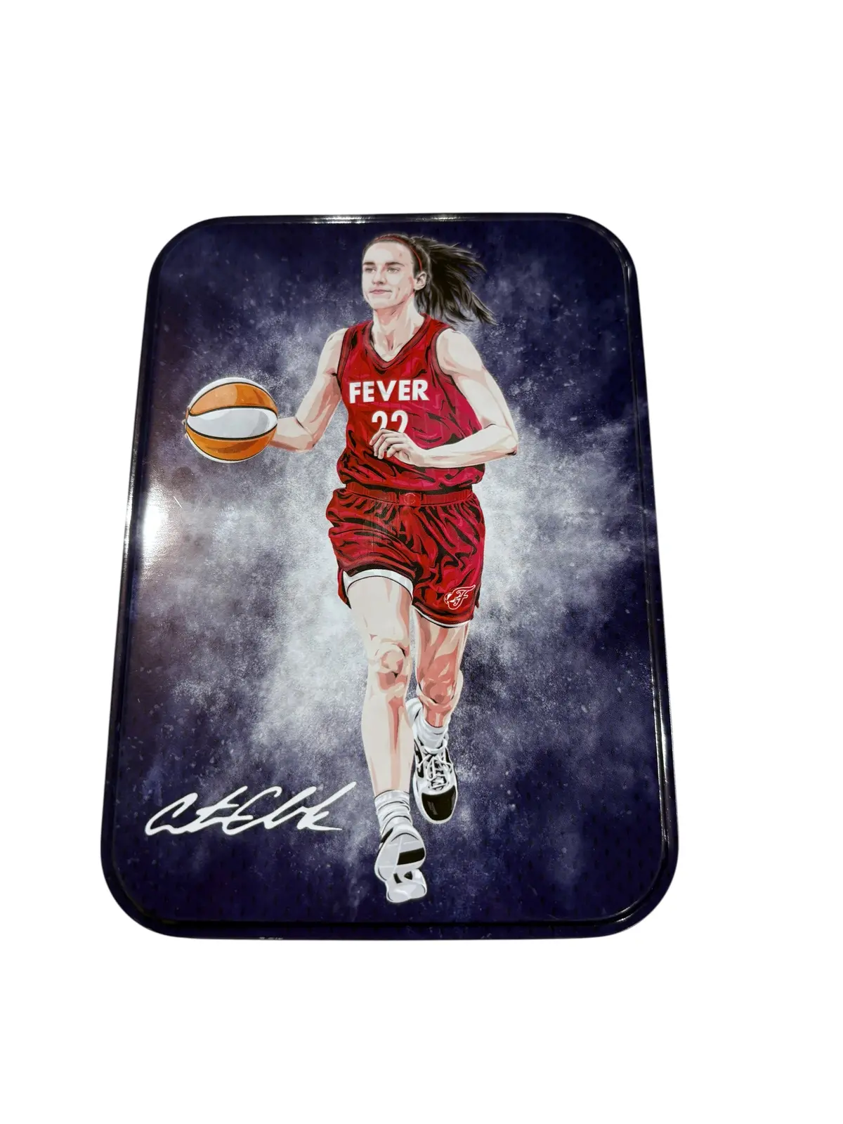 Wnba, Caitlin Clark, Collectible Tin, Empty, No Cards, Red/Blue 1