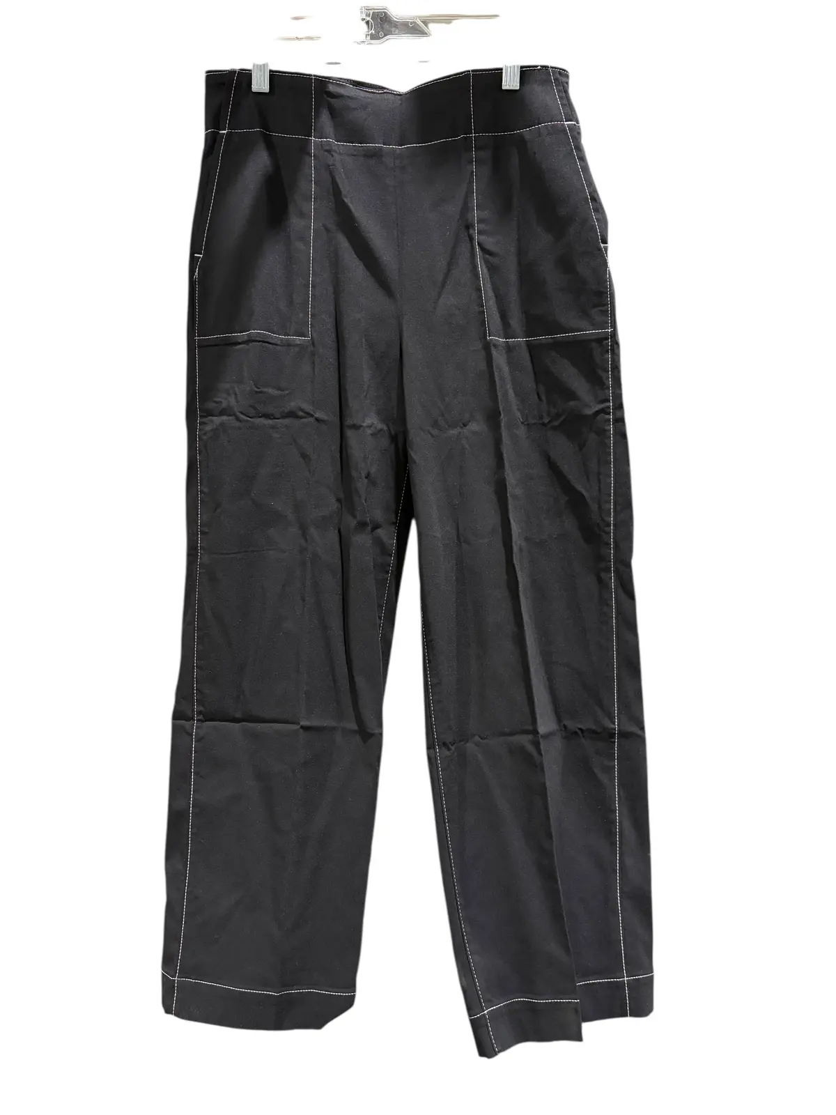 Chico's, Women's, Contrast Stitch, Pull On, Wide Leg, Pants, Black 1