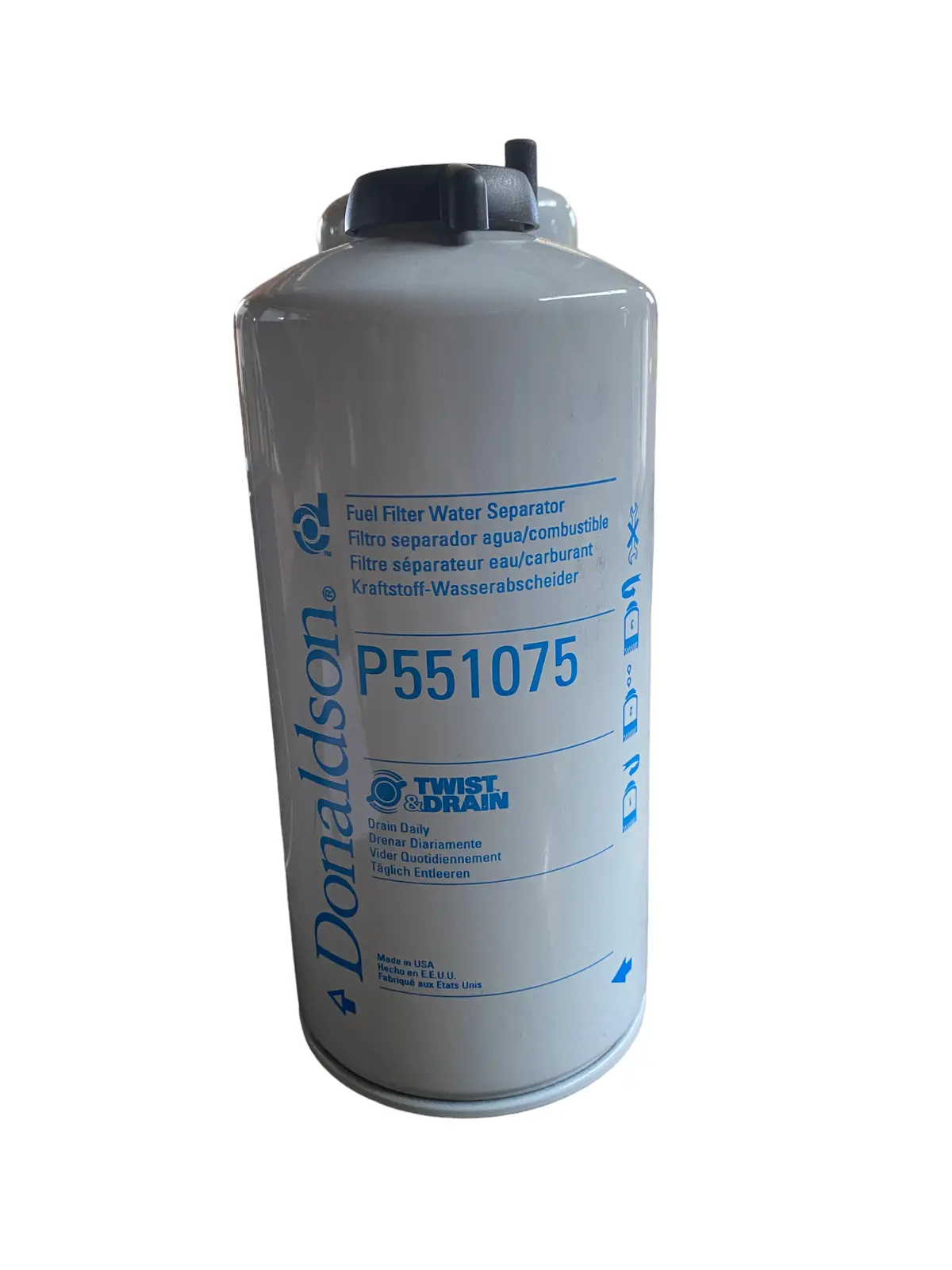 Donaldson, P551075, Spin On, Twist & Drain, Water Seperator, Fuel Filter 1