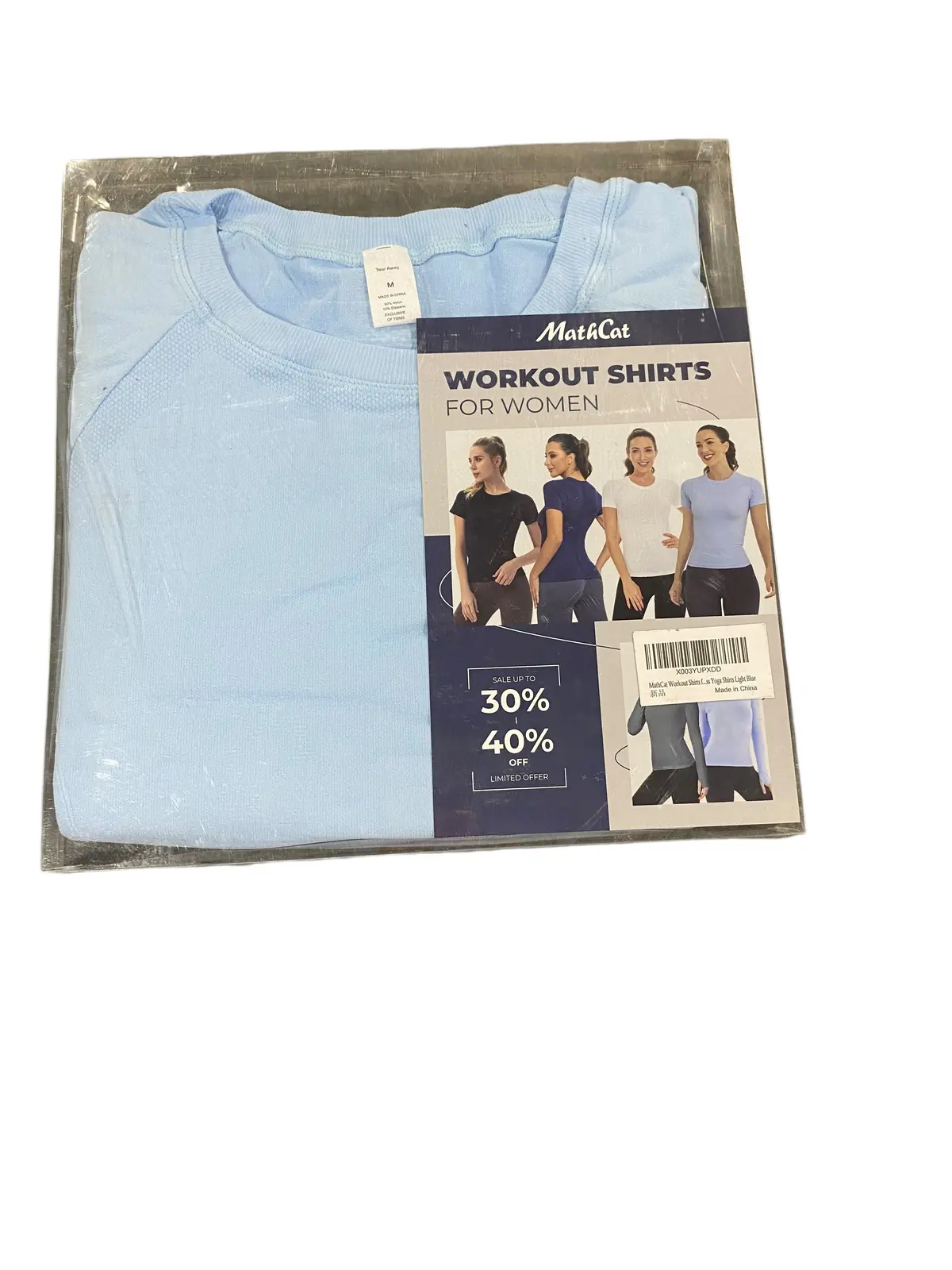 Mathcat, Seamless, Workout, Shirt, Womens, Long, Sleeve, Yoga, Athletic, Top, Sky Blue, Medium 1